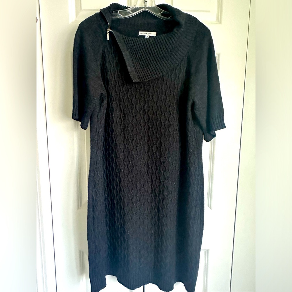 Women’s 1X short sleeve grey sweater dress for work or business casual dress up